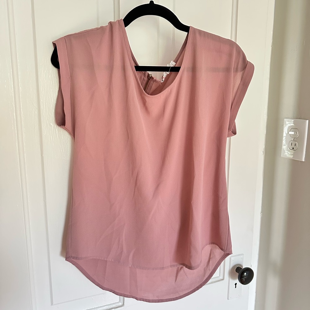 Pink Rose Cap Sleeve Relaxed Blouse in Pink